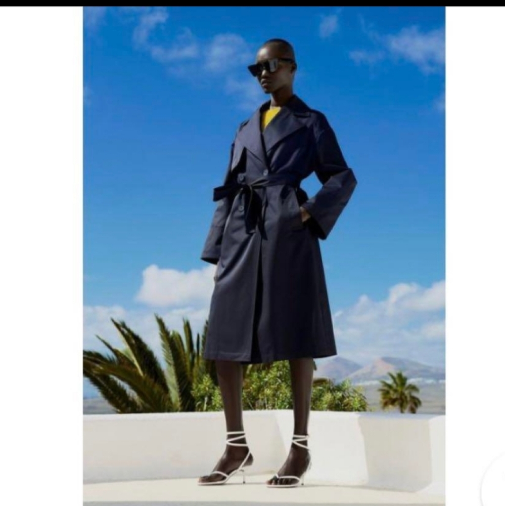 DOUBLE BREASTED TRENCH COAT WITH BELT SIZE XS - Picture 10 of 10